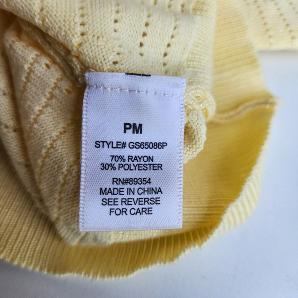 Madison+Hudson Womens Knit Yellow Sweater Puff Sleeve Rayon Petite PM - Picture 12 of 12